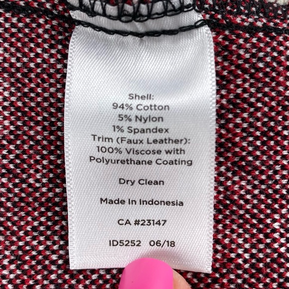 Talbots Houndstooth Pencil Skirt w/ Faux Leather Trim at Waist- size 14 - Picture 9 of 10